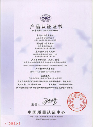 BSMJ1-30kvar分補證書